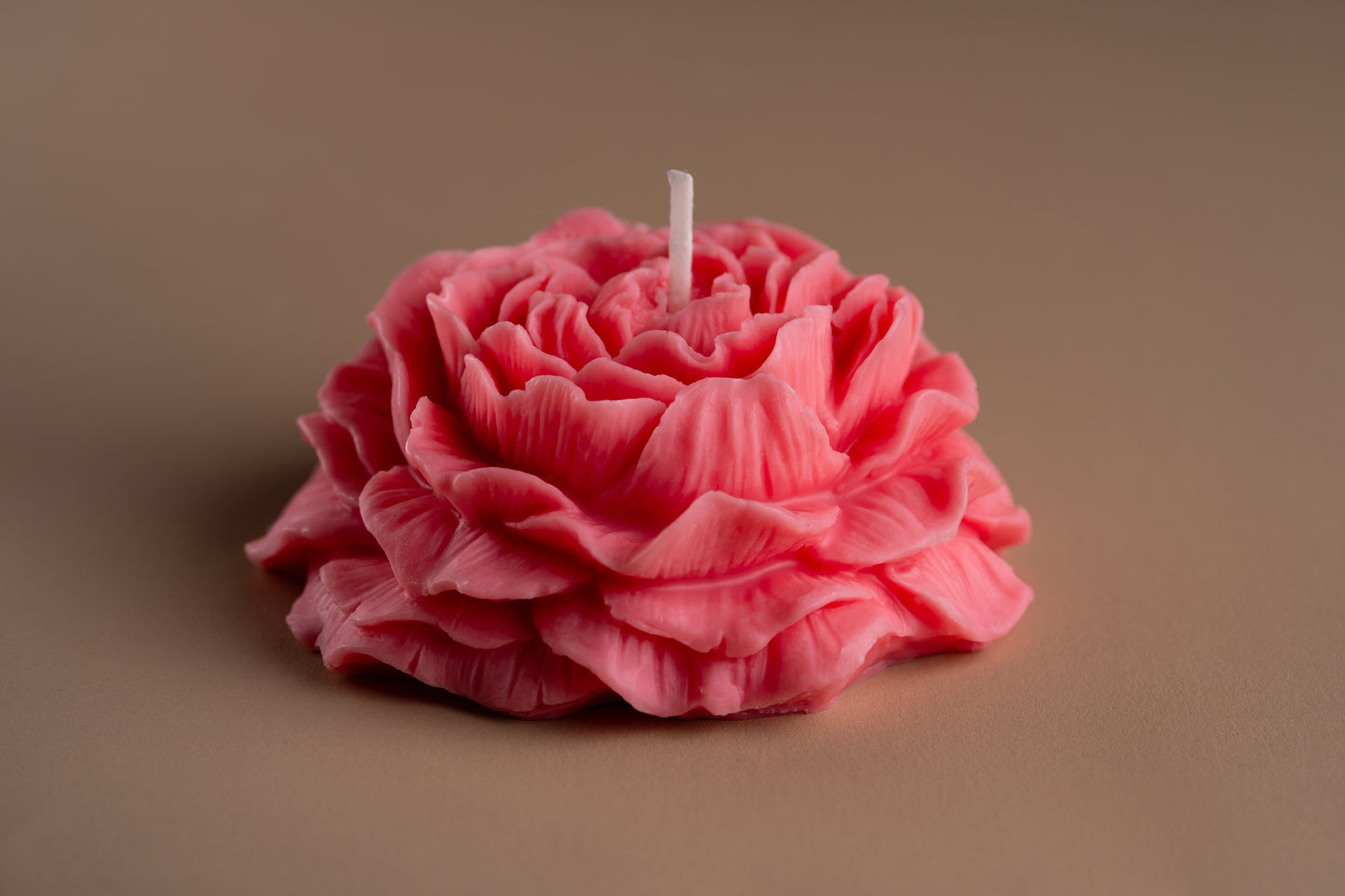 Pink Peony Flower Shaped Scented Candle