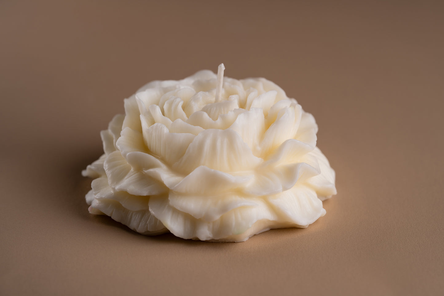 Ivory Peony Shaped Scented Candle