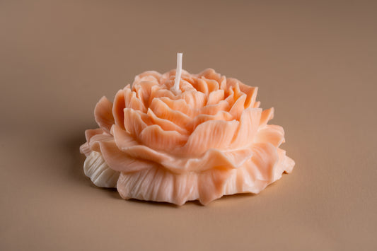 Orange Blossom Peony Shaped Scented Candle