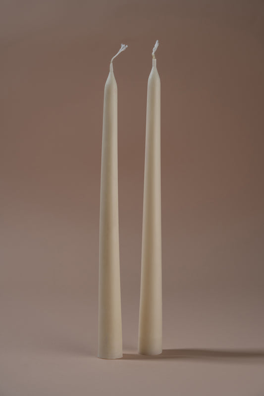 Ivory Pillar of Light Tapered Scented Candles Set of 2