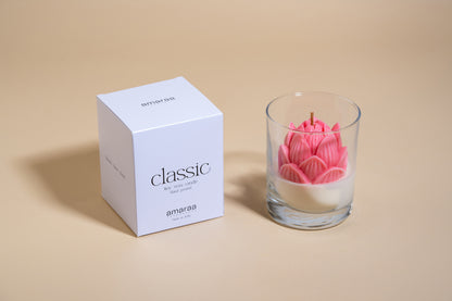 Pink Velvet Bloom Premium Glass Candle