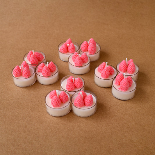 Strawberry Tea Light Scented Candle Set Of 12