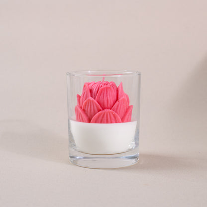 Pink Velvet Bloom Premium Glass Candle