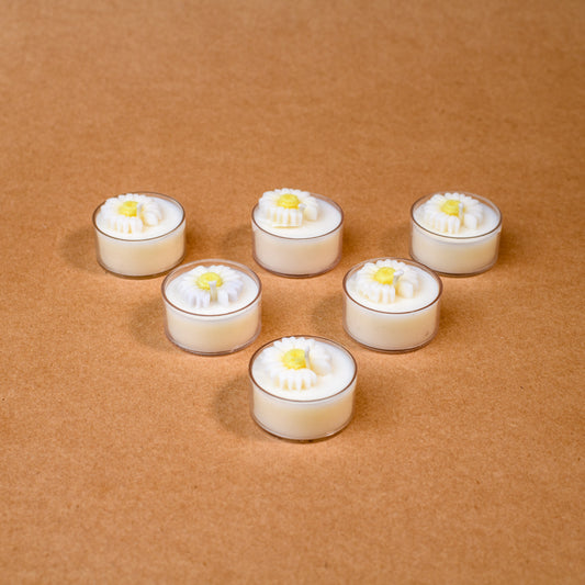 Daisy Tea Light Scented Candle Set Of 6