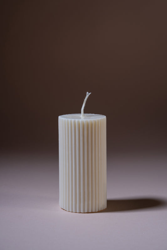 Classic White Column Scented Candle |  Medium